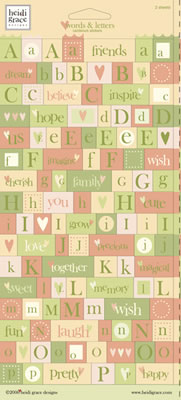 Heidi Grace - Orchard - Words & Letters Stickers  (sold in 3's)
